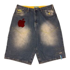 Rocawear Apple Logo Denim Shorts Size 38